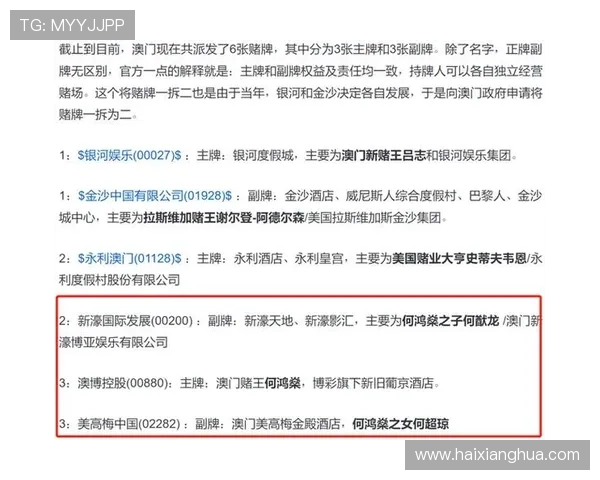 澳门六大赌牌有哪些详细介绍及其申请流程解析